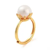 Round Natural Pearl Finger Rings