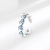 Brass Micro Pave Cubic Zirconia Cuff Rings