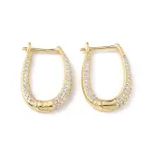 Clear Cubic Zirconia Teardrop Hoop Earrings