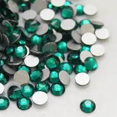 Emerald Faceted Glass Flat Back Rhinestone for Garment
