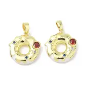 Brass Micro Pave Cubic Zirconia with Enamel Pendants