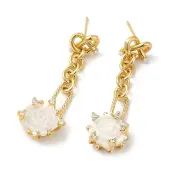Natural Shell Flower Dangle Stud Earrings