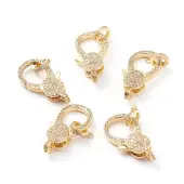 Brass Micro Pave Clear Cubic Zirconia Lobster Claw Clasp