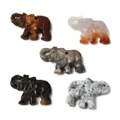 Natural Mixed Gemstone Carved Pendants