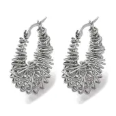 304 Stainless Steel Teardrop Hoop Earrings