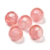 Cherry Quartz Glass European Beads