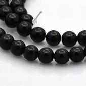 Round Natural Black Onyx Beads Strands