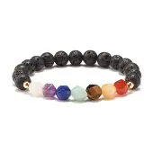 Natural Tiger Eye Round Beads Oil Diffuser Power Bracelet