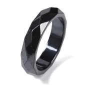 Magnetic Synthetic Hematite Finger Ring for Men Women