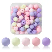 70Pcs Rubberized Style Acrylic Beads