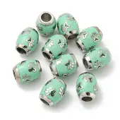 Platinum Tone Alloy Enamel European Beads