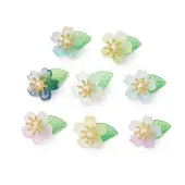 Flower Glass with Leaf Acrylic Charms