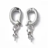 Brass Crystal Rhinestone Fold Over Clasps