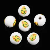 Easter Theme Printed Wood Beads