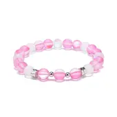 Synthetic Moonstone & Brass Beaded Stretch Bracelet for Women