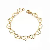 304 Stailess Steel Heart to Heart Link Chain Bracelets
