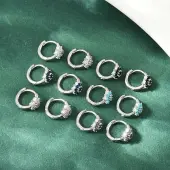 Brass Micro Pave Cubic Zirconia Hoop Earrings