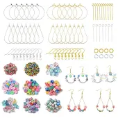 DIY Butterfly Glass & Flower Polymer Clay Beaded Earring Making Kit