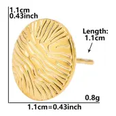Flat Round Stainless Steel Stud Earrings for Women