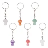 6Pcs 6 Styles Gemstone Keychians