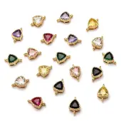 Real 18K Gold Plated Brass Micro Pave Cubic Zirconia Links Connectors