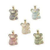 Brass Micro Pave Cubic Zirconia Pendants