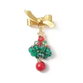 Christmas Theme Glass Beaded Tree Brooch