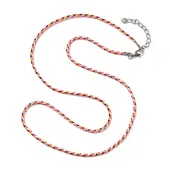 2MM Braided Round Polycotton Cord Necklace Making with Alloy Lobster Claws Clasps and Iron End Chains
