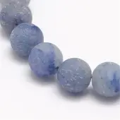 Dyed & Heated Natural Blue Aventurine Round Beads Strands