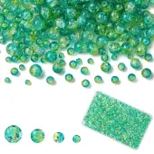 400Pcs 4 Styles Spray Painted Crackle Glass Beads