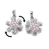 Christmas Brass Micro Pave Cubic Zirconia Rotatable Pendants