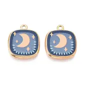 Printed Style 304 Stainless Steel Square Pendants