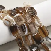 Natural Banded Agate Beads Strands