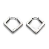 Tarnish Resistant 304 Stainless Steel Rhombus Huggie Hoop Earrings