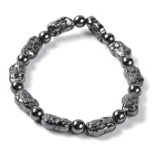Round & Nuggets Synthetic Non-magnetic Hematite Beaded Stretch Bracelets for Women