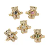 Brass Micro Pave Cubic Zirconia Connector Charms