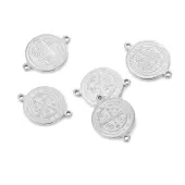 Anti-Tarnish Stainless Steel Flat Round Connector Charms