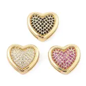 Brass Micro Pave Cubic Zirconia Slide Charms
