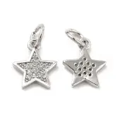 Brass Micro Pave Cubic Zirconia Charms