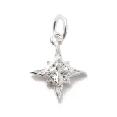 925 Sterling Silver Pave Clear Cubic Zirconia Star Charms