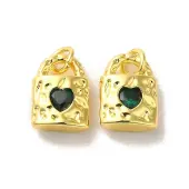 Brass Micro Pave Cubic Zirconia Pendants