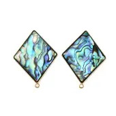 304 Stainless Steel Pave Natural Paua Shell Stud Earring Findings