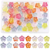 80Pcs 8 Colors Transparent Glass Beads