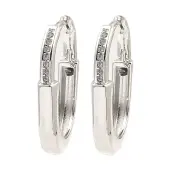 Brass with Cubic Zirconia Hoop Earrings