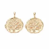 Brass Micro Pave Clear Cubic Zirconia Pendants