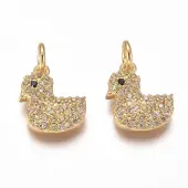 Brass Micro Pave Cubic Zirconia Charms