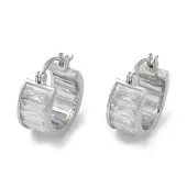 Clear Cubic Zirconia Hoop Earrings