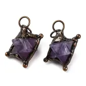 Natural Amethyst Merkaba Star Pendants