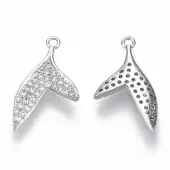 Brass Micro Pave Cubic Zirconia Pendants