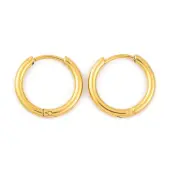 Ion Plating(IP) Round Ring 304 Stainless Steel Hoop Earrings for Women